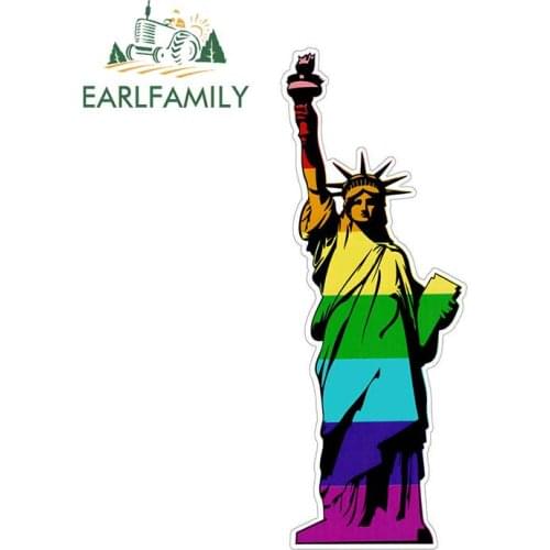EARLFAMILY 13cm x 5cm Car Stickers Rainbow Liberty Decal Window Bumper Sticker Waterproof Car Styling Accessories