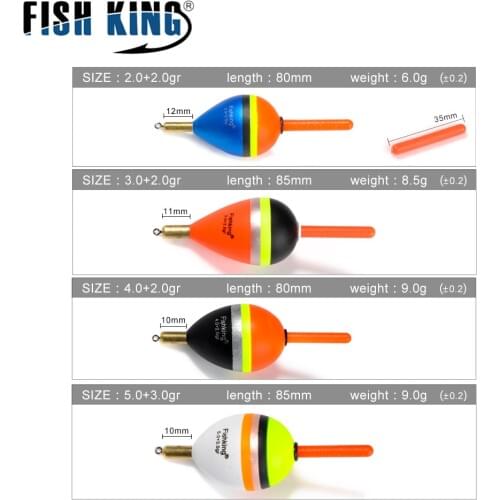 FISH KING 5pcs Mix Size Color Articulos De Pesca Carp Fishing Tackle Accessories For Bobber Set Buoy Boia Floats flotador