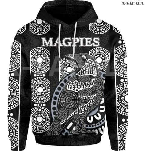 Magpies Aboriginal Tattoo Viking 3D Over Printed Hoodie Man Women Unisex Harajuku A31 Outwear Zipper Pullover Sweatshirt Casual