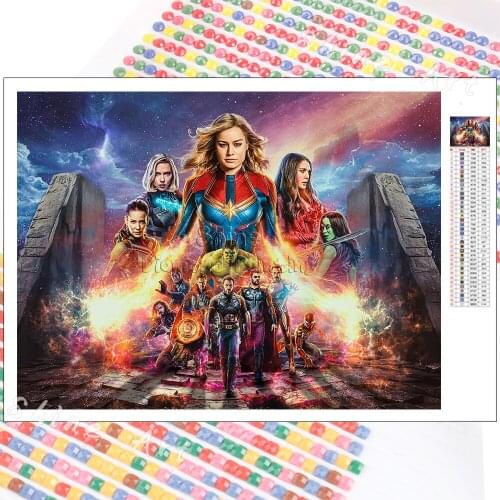 Captain Marvel 5D Diamond Painting Avengers Movie Poster New Arrivals Hobby Art DIY Mosaic Full Square Round Drill Home Decor