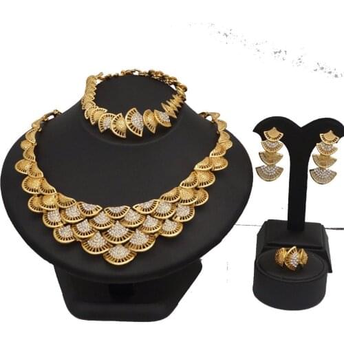 COLOUR STONE african jewelry sets wedding jewelry sets gold women necklace
