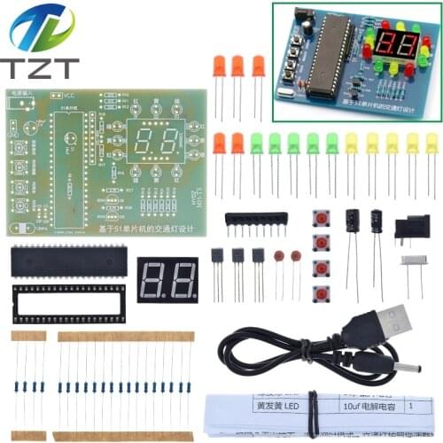 MHT5 Traffic Light Controller Electronic DIY Kit Electromechanical Skills Training Contest STC89C52 51 Single-Chip Microcomputer