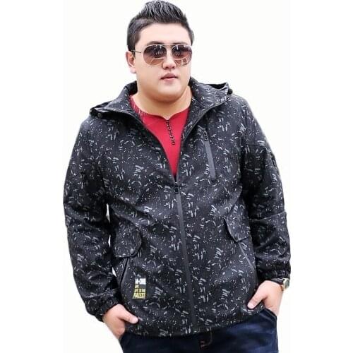 10XL 9XL Plus Size New Spring Autumn Bomber Jacket Men Casual Solid Windbreaker Zipper Thin Hooded Coat Outwear Male Jacket