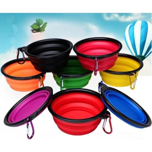 Pet Soft Dog Bowl Folding 1pcs Silicone Travel Bowl for Dog Portable Collapsible Folding Dog Bowl Pet Cat Food Water Feeding
