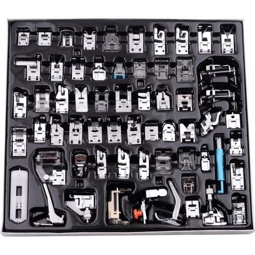 62 Pcs Sewing Machine Presser Foot Press Feet For Brother Singer Sew Kit Braiding Blind Stitch Over Lock Zipper Ruler