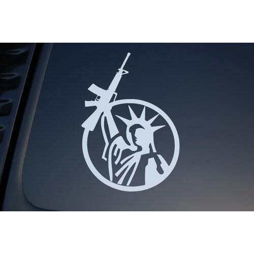 For Gun Rights Sticker Three Percenter Vinyl Cut Out Statue Of Liberty NRA V199 Car Styling