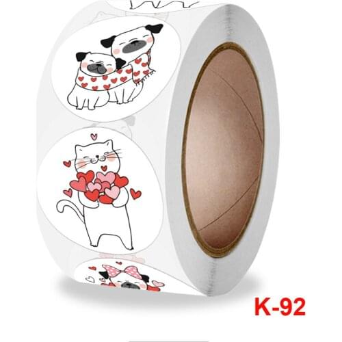 Valentines Day cute animal sticker 1 inch seal with gift decoration sticker