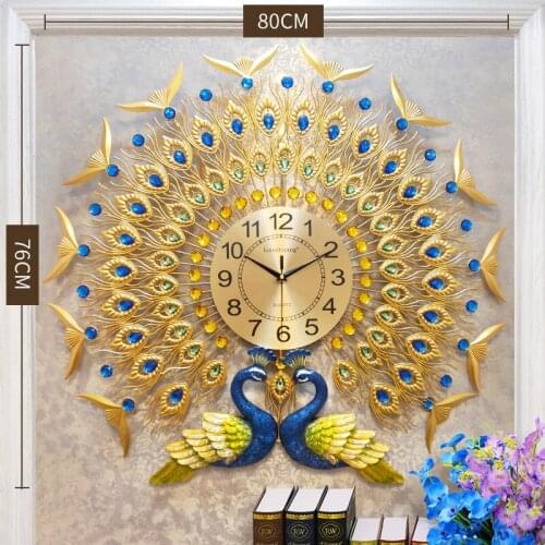 Peacock Wall Clock Living Room Home Fashion Creative Clock Mute Simple Decorative Wall Clock European Clock 3d wall clock