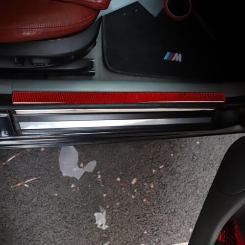 It Is Suitable For BMW Old 3 Series 1998-2005 E46 The Carbon Fiber Doorsill / 4 Pieces.Red. Solid Color. BMW Color