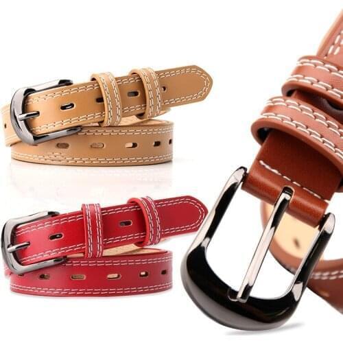 Casual Leather Belt Tide Jeans Belt Belt Pin Buckle Simple Wild European and American Fine Decoration Korean Ladies Belt Width