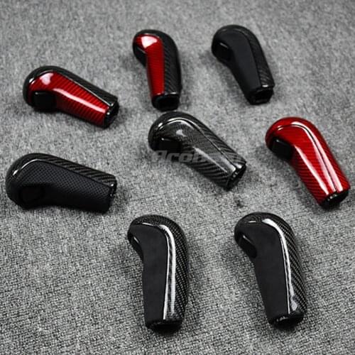 Carbon Fiber Gear Shift Gear Shift Knob Lever Handball Head Alcantara And Leather For Honda Fit Gk5 City 2014 2015 2016-2018