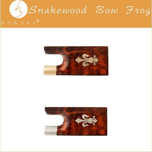 BOWORK Snakewood Violin Bow Frog 4/4 Violin Fiddle Replacement Violin Bow Parts