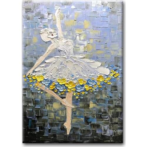 Thick Oil Ballet Dancers Oil Paintings Contemporary Canvas Art for Living Room Office Home Decor Painting Hand Painted