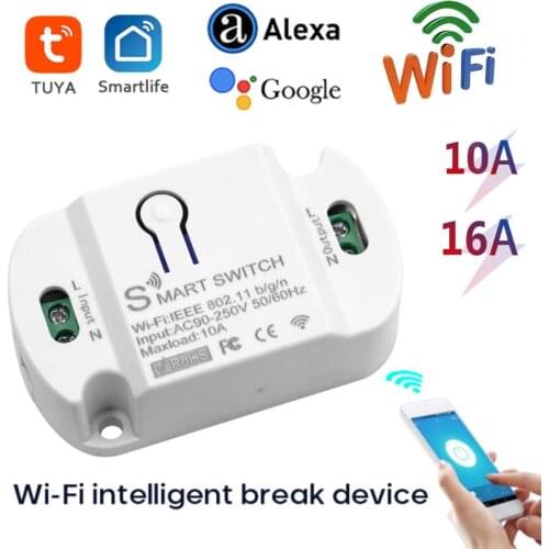 Tuya 10A Wifi Smart Switch Timer Wireless Switches Smart Home Automation Remote Voice Control Work With Tuya Alexa Google Home