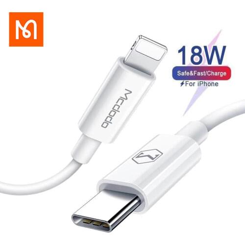 Mcdodo Type-C To iPhone usb Cable 18W PD Fast Charge Lightning Data Cable for IPhone 11 pro Max XS Macbook Pro