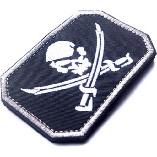 Embroidered Patch NAVY SEALS Patch Jolly Roger Pirate Skull Crossed Swords Patch Army Military Tactical Embroidery Badges