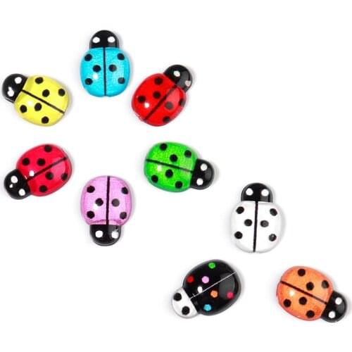 Xinyao 50pcs 9X13mm Resin Cartoon Simulation Beetle-like Mixed Patch DIY Material Jewelry Accessories for DIY Jewelry