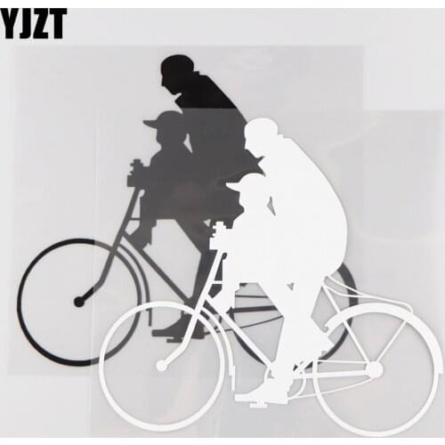 YJZT 18CM*16.6CM Bicycle Riding Pattern Vnyl Decal Decoration Car Sticker 1A-0152