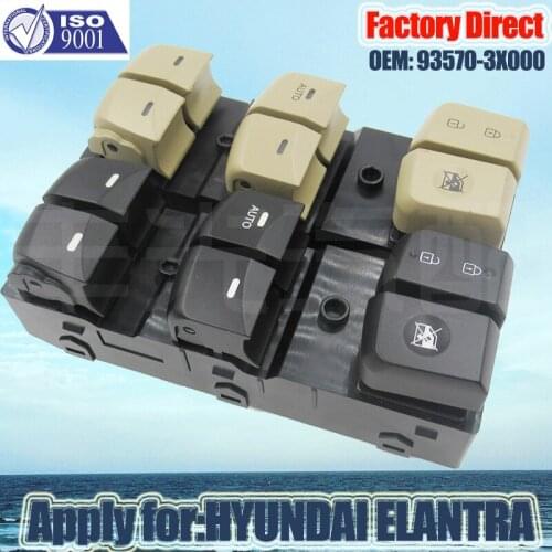 Factory Direct Auto Master Power Window Switch Apply for 11 12 13 ELANTRA LEFT DRIVER Side POWER MASTER 93570-3X000