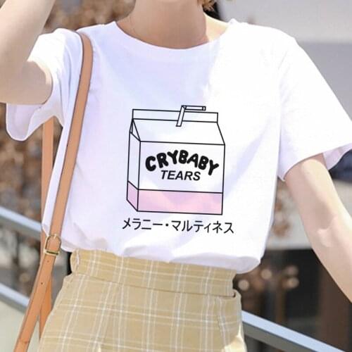 Cartoon Peach Juice Japanses Aesthetic Grunge T shirt Women Harajuku C