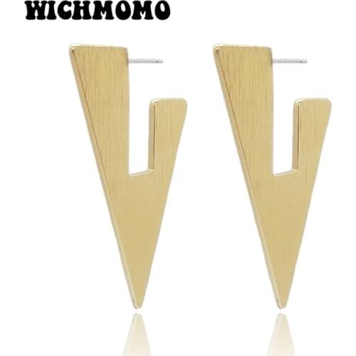 2019 New Fashion 60mm Aluminium Alloy Wire Drawing triangles Ethnic Earrings for Womens Fashion Jewelry Gifts Date and Party