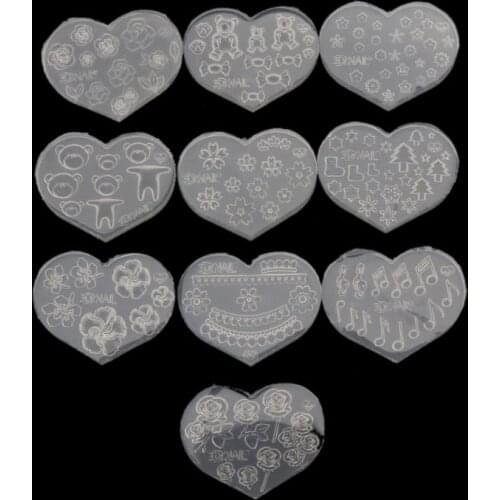 13MC 10Pcs Mini Size Nail Art Silicone Mold Cat Bear Flower Letter Template Acrylic Gel Tools Resin Mold Jewelry Making Tools