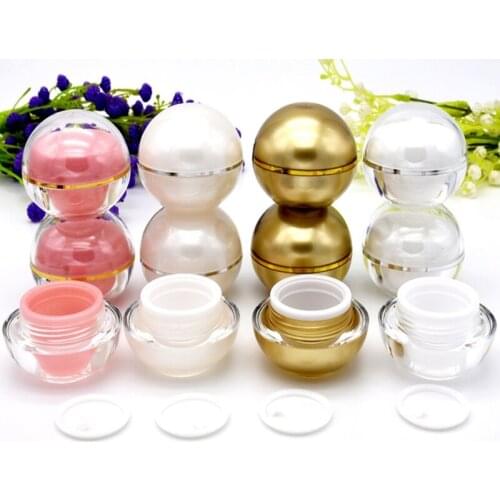 100pcs/lot 10g cream jar For Lip balm Lipstick Empty Spherical Round lip gloss jar Mini sample container