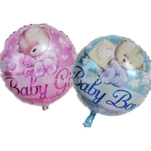 18 Inch Round Baby Bear Helium Foil Balloons Baby Girl Birthday Party Supplies Baby Shower Balloons