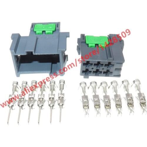 20 Sets 6 Pin Auto Audio Socket BCM Computer Amplifier Plug Female Male For Benz BMW Porsche 1-965641-3 1-965640-3