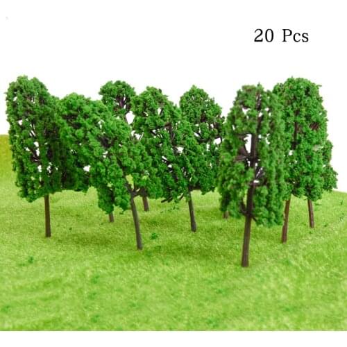 20Pcs/Lot 1/100 Scale Mini Miniature Plastic Model Trees Train Railroad Scenery for House Classroom Park Layout Scene Toy
