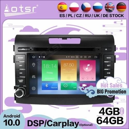 4+64GB Carplay Multimedia Stereo Android 10 Player For Honda CRV 2012 2013 2014 2015 2016 GPS BT Audio Radio Receiver Head Unit