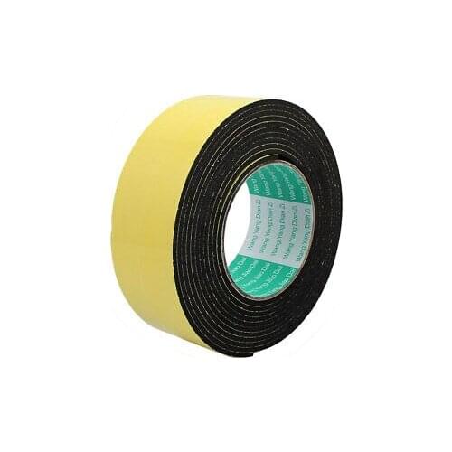 5M 50mm x 3mm Single-side Adhesive Sound Insulation Sponge Foam EVA Yellow Black