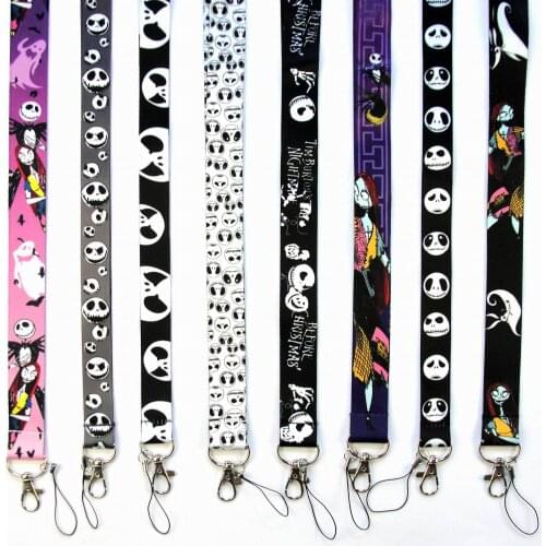50pcs Halloween Skull Lanyards Phone Straps for Mobile Phone Accessories Charm Neck Lanyards for Keys ID Card Lanyard Straps