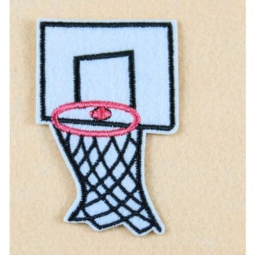 2PCS Sports Patch Basketball Frame Embroidery Applique Iron on Transfer for Clothing DIY Cloth Stickers Decor Sewing Accessories