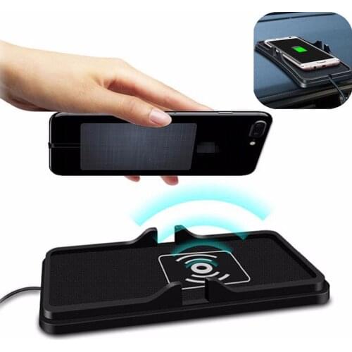 Qi 5W/7.5W/10W Quick wireless charger for Mercedes W205 W204 universal car dashboard holder mount non-slip silicone mat stand