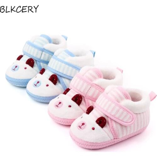 Newborn Baby Shoes Cartoon Animal Infant Shoes Girls Booties Non-Slip Slippers Winter Warm First Walkers Toddler Boy 0-18 Months