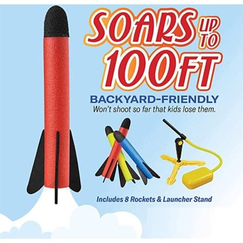 Kid Air Pump Jump Stomp Blower Foam Gun Model Launch Launcher Rocket Pop Up Toy Sports Toys For Boys Kids Children Baby Girls