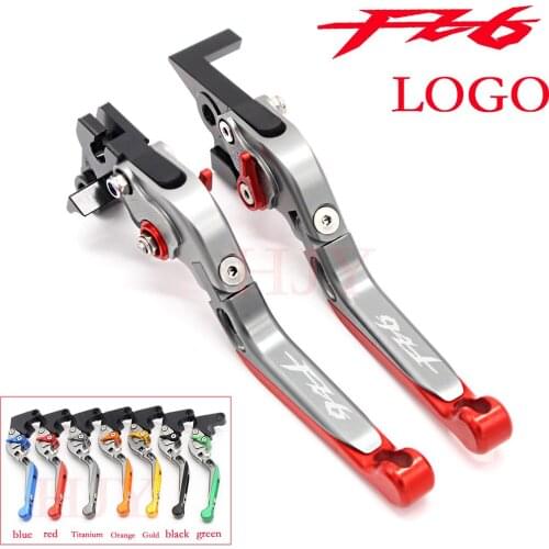 For YAMAHA FZ6 FAZER 2004-2010 FZ6 FZ 6 R 2009-2015 Motorcycle Accessories Folding Extendable Brake Clutch levers LOGO FZ6