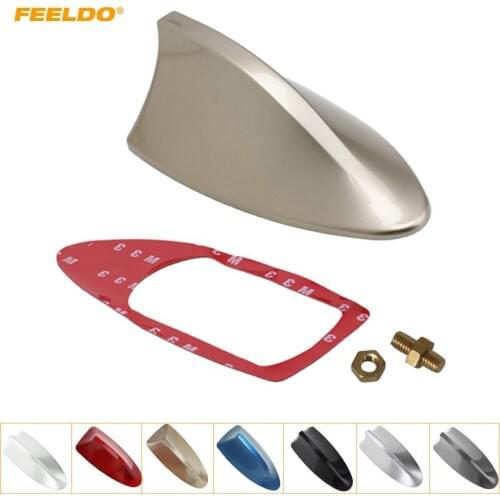 FEELDO Waterproof Universal Car Radio Antenna Shark Fin Roof Decorative Antenna With FM/AM Radio Function 7-Color #2743