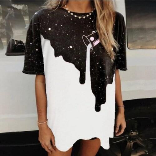 Vintage Tie Dye Print Loose Oversized T Shirt Women New Short Sleeve Casual Streetwear Fashion Tops Summer Plus Size Tops 2021