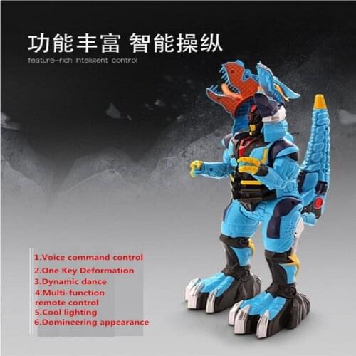Voice command one key deformation RC deformation robot electric Pet RC Dinosaur Toy Human Warrior