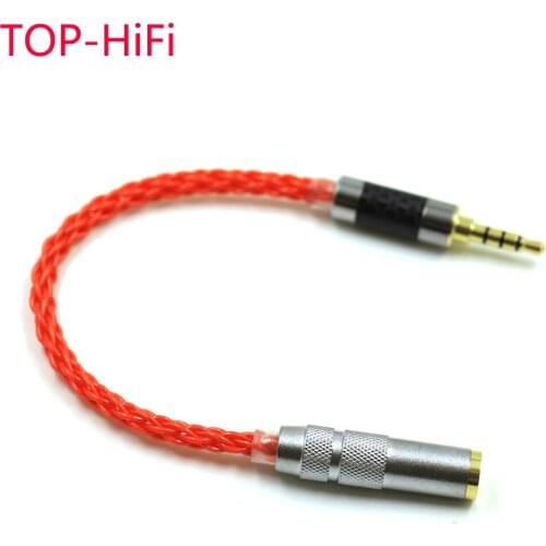 TOP-HiFi UPOCC Single Crystal Copper 3.5mm TRRS Balanced Male to 2.5mm TRRS Balanced Female Audio Adapter Cable 2.5mm to 3.5mm
