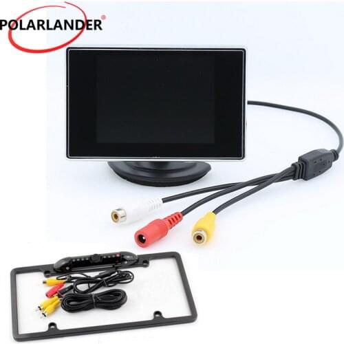 Infrared night vision camera Auto TV Car USA license frame 3.5 inch car monitor rear view Assist Backup Reverse Monitor LCD