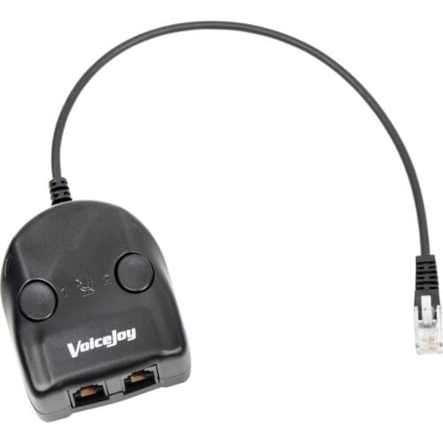 Free Shipping RJ11/RJ9 Headset Switch Box headset adapter TWO Mute Switch RJ9 Modular Handset Plug to dual RJ9 splitter