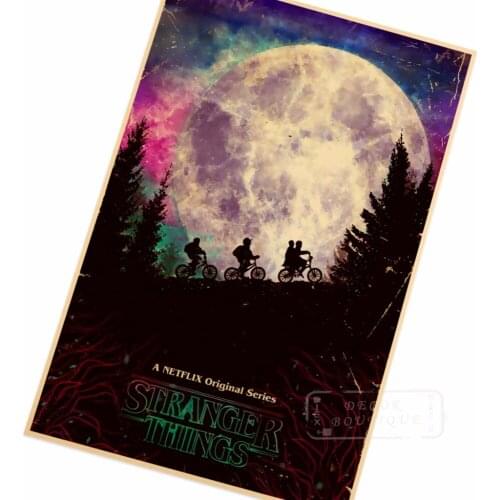 Moon Light ET Creature Stranger Things TV Series Classic Retro Vintage Poster Canvas Painting DIY Wall Paper Home Decor Gift
