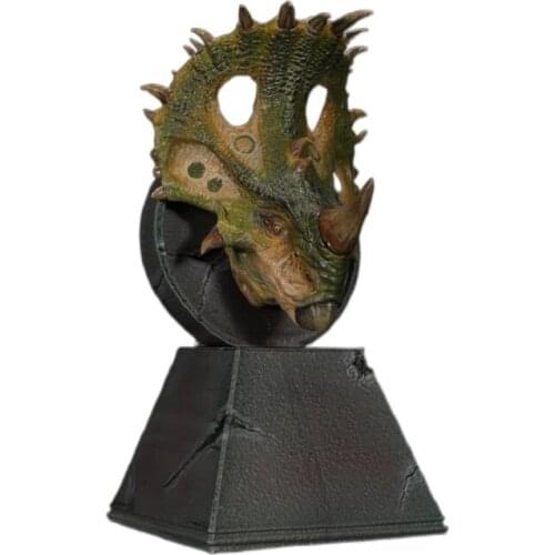 Nanmu Dinosaur Dragon Tower Shield Head Busts Statue with Magnet Classic Toys for Boys Animal Model