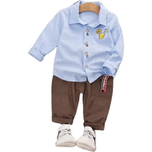New Spring Autumn Fashion Baby Boys Clothes Children Casual Shirt Pants 2Pcs/Sets Toddler Cotton Clothing Infant Kids Tracksuits