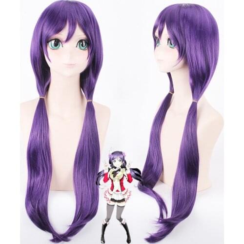 Love Live Tojo Nozomi Wig LoveLive Cosplay Props Purple Hair Theme Party Role Play Wigs Comic Con Carnival Costumes Girls Wigs