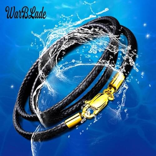 1.5mm 2mm 3mm Necklace Cord Leather Cord Wax Rope Chain With Stainless Steel Lobster Clasp For Men Women DIY Necklace Making New