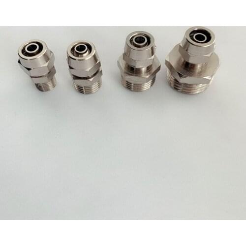 Pneumatic Quick Fittings Copper Material Screw Thread Pc12-1/8"02 03 04 Hose Fast Twist Air Lock Nut Pass-through Connectors